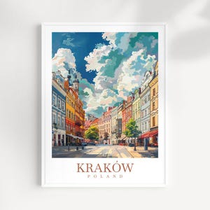 Krakow Travel Print Wall Art Krakow Wall Hanging Home Décor Krakow Gift Art Lovers Poland Art Lover Gift Krakow Travel Wall Art