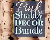 PINK Shabby Chic Decor Set Cottage Bundle Boho Glam Ensemble FREE SHIPPING