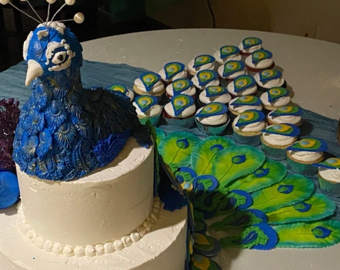 7 Fondant Peacock Body Cake Topper /peacock Toppers and Peacock