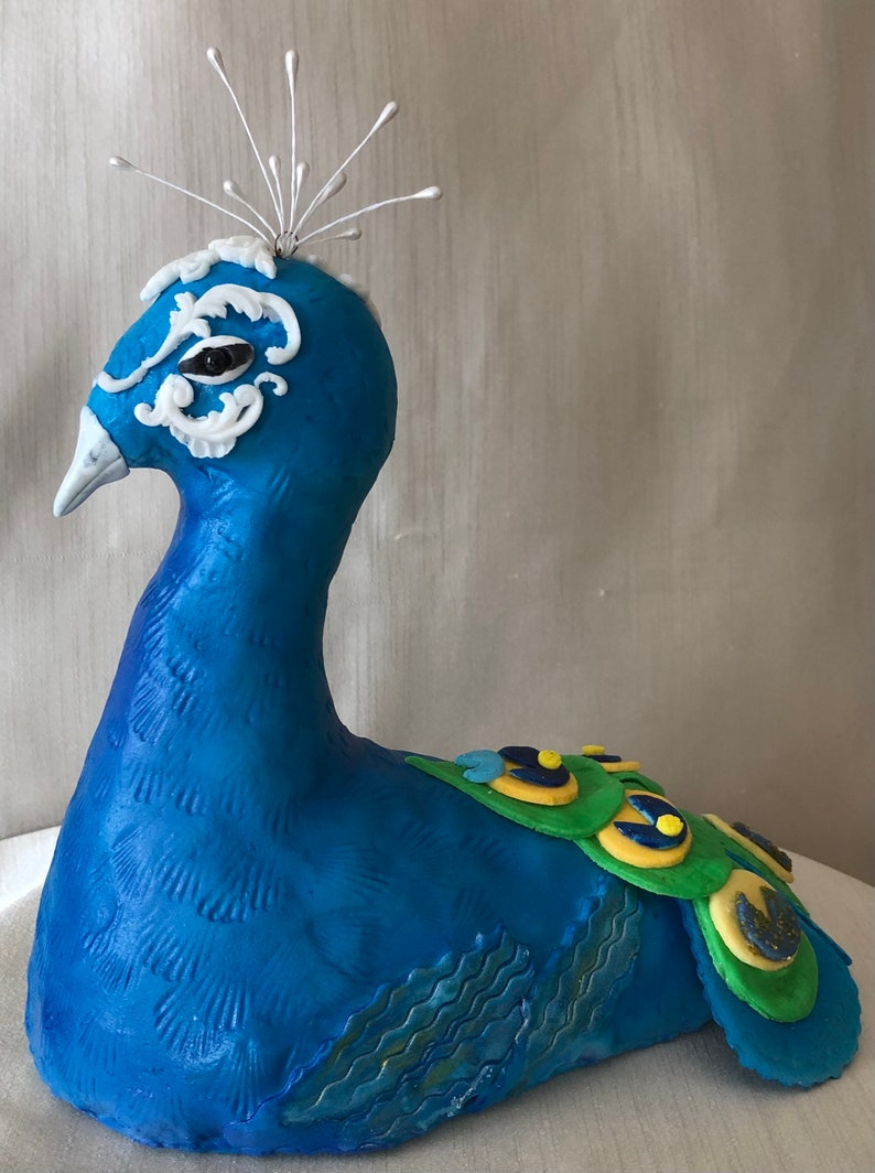 7 Fondant Peacock Body Cake Topper /peacock Toppers and Etsy