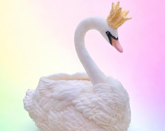 Fondant Swan Cake Topper: Princess Theme, Baby Shower Decoration