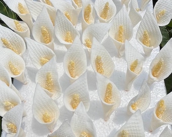 12 Small Fondant Calla Lilies: Edible Wedding Cake Flowers