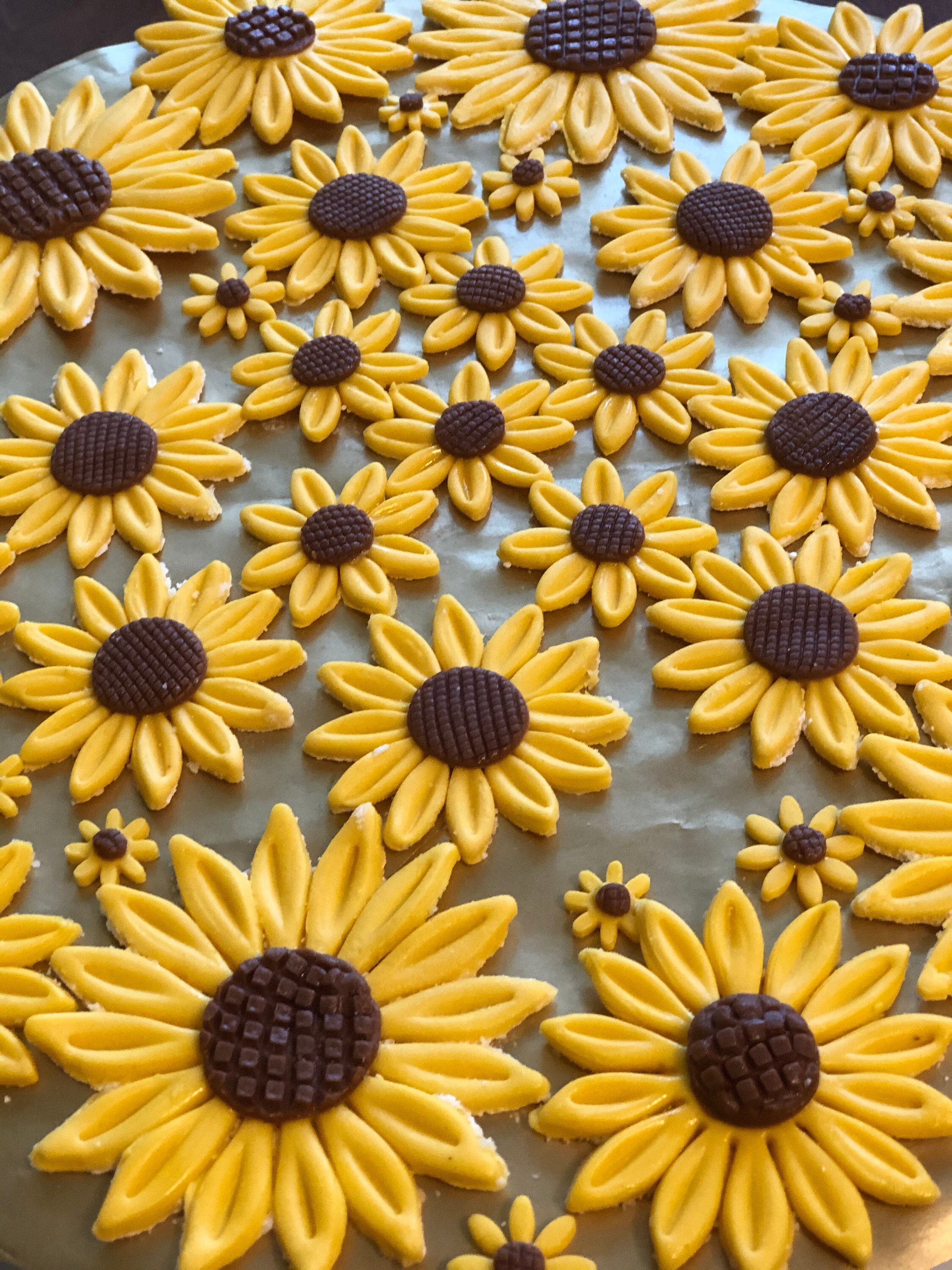 35 Edible Fondant Sunflowers/ Edible Cake Cupcake Sugar Etsy