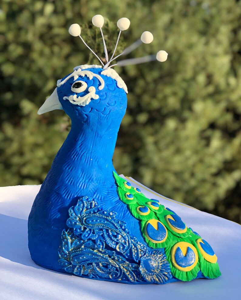67 Fondant Peacock Body Cake Topper /peacock Etsy