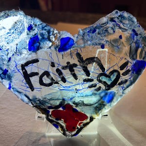 Colorful Fused Glass Heart