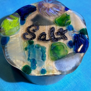 Salt Cellar, Bamboo, Fused Glass Top