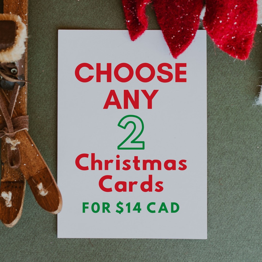 2 Christmas Card Deal Choose Your Own Funny Seasonal Cards Etsy