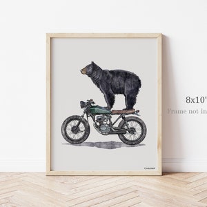 Black Bear on Motorcycle - 8x10” Fine Art Print
