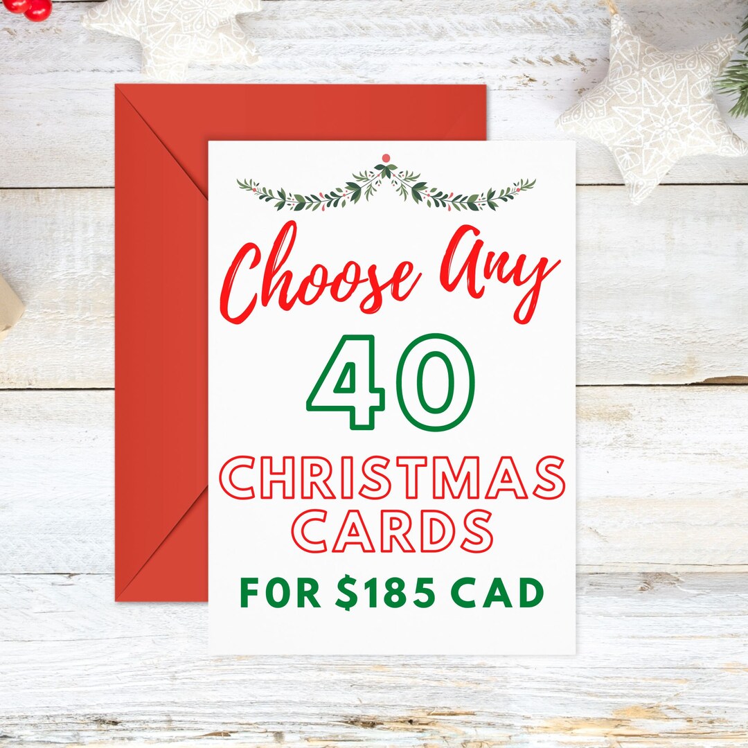 40 Christmas Card Deal Holiday Greeting Cards Office Etsy