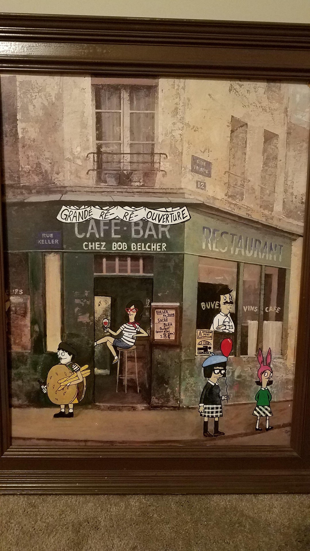 Bobs Burger Painting Prints French Bob Etsy