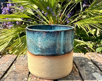 Blue Ceramic Planter, Indoor Plant Pot