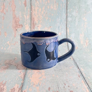 Manta Ray Mug, Large Ceramic Cup