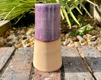 Purple Ceramic Vase, Handmade Modern Pottery