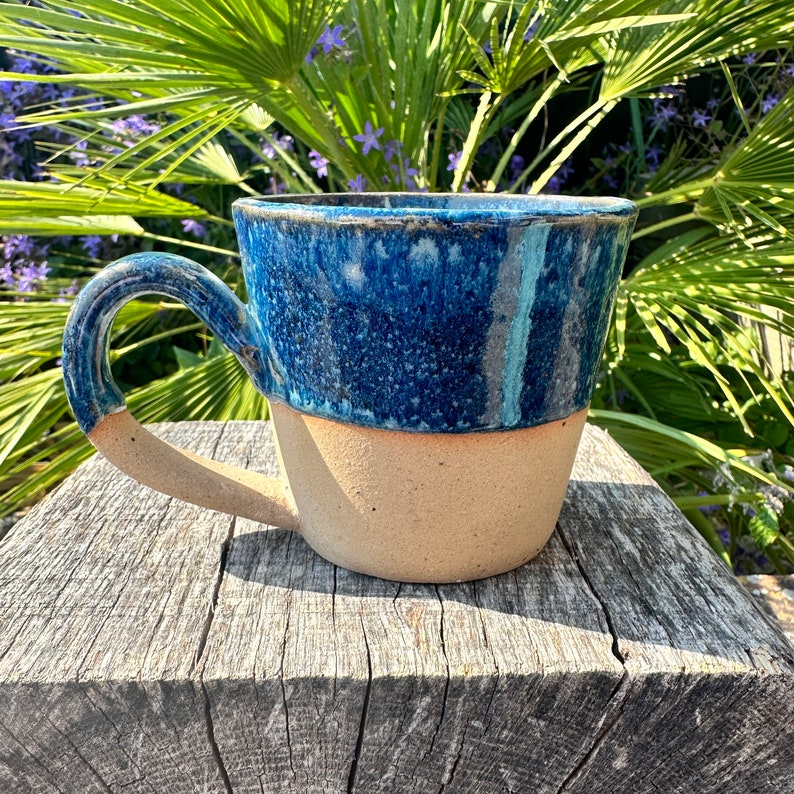 Blue Ceramic Mug, Handmade Pottery Cup image 3