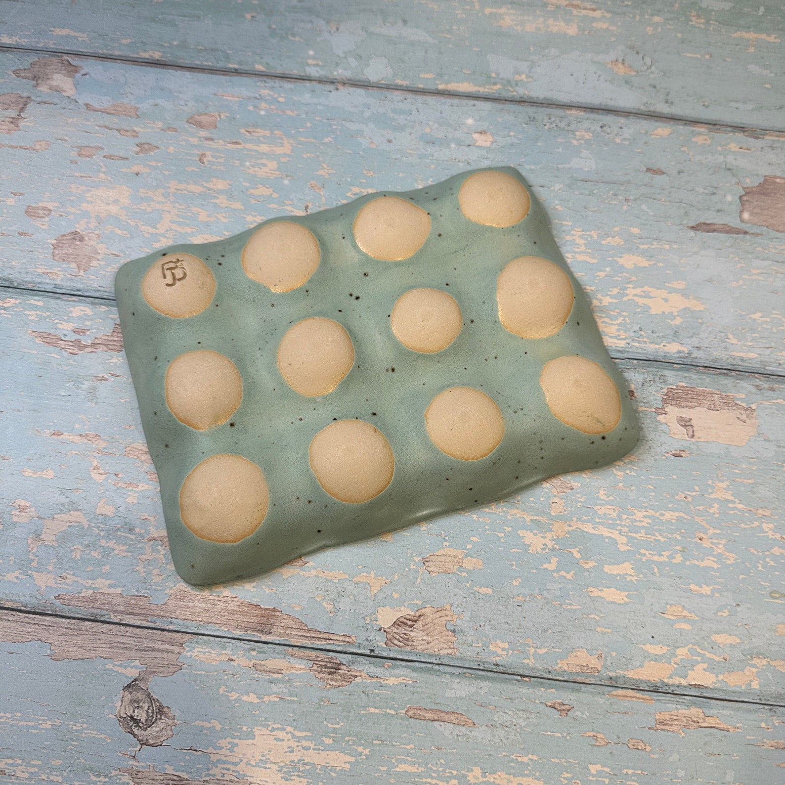 Green Ceramic Egg Tray Holds 6 or 12 Eggs Etsy UK