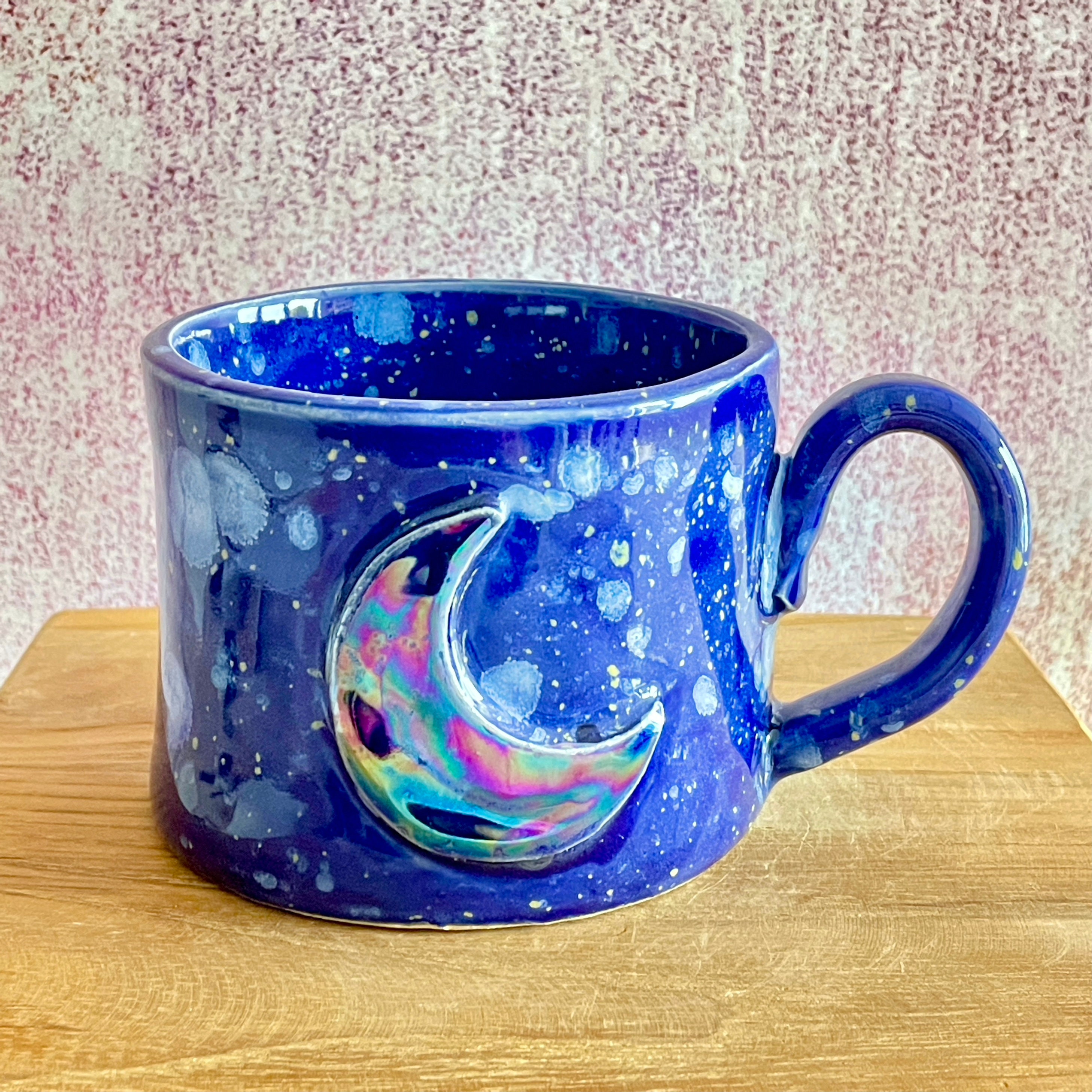 Blue Moon Mug, Grande Tasse en Céramique - Fabriqué sur Commande