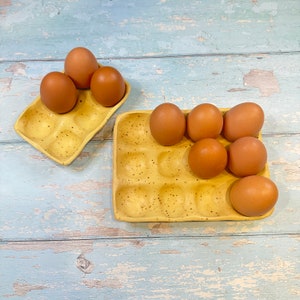 Yellow Egg Tray, Holds 6 or 12 Eggs