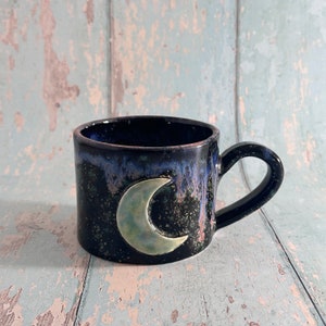 Green Moon Mug, Large Ceramic Cup