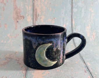 Green Moon Mug, Large Ceramic Cup