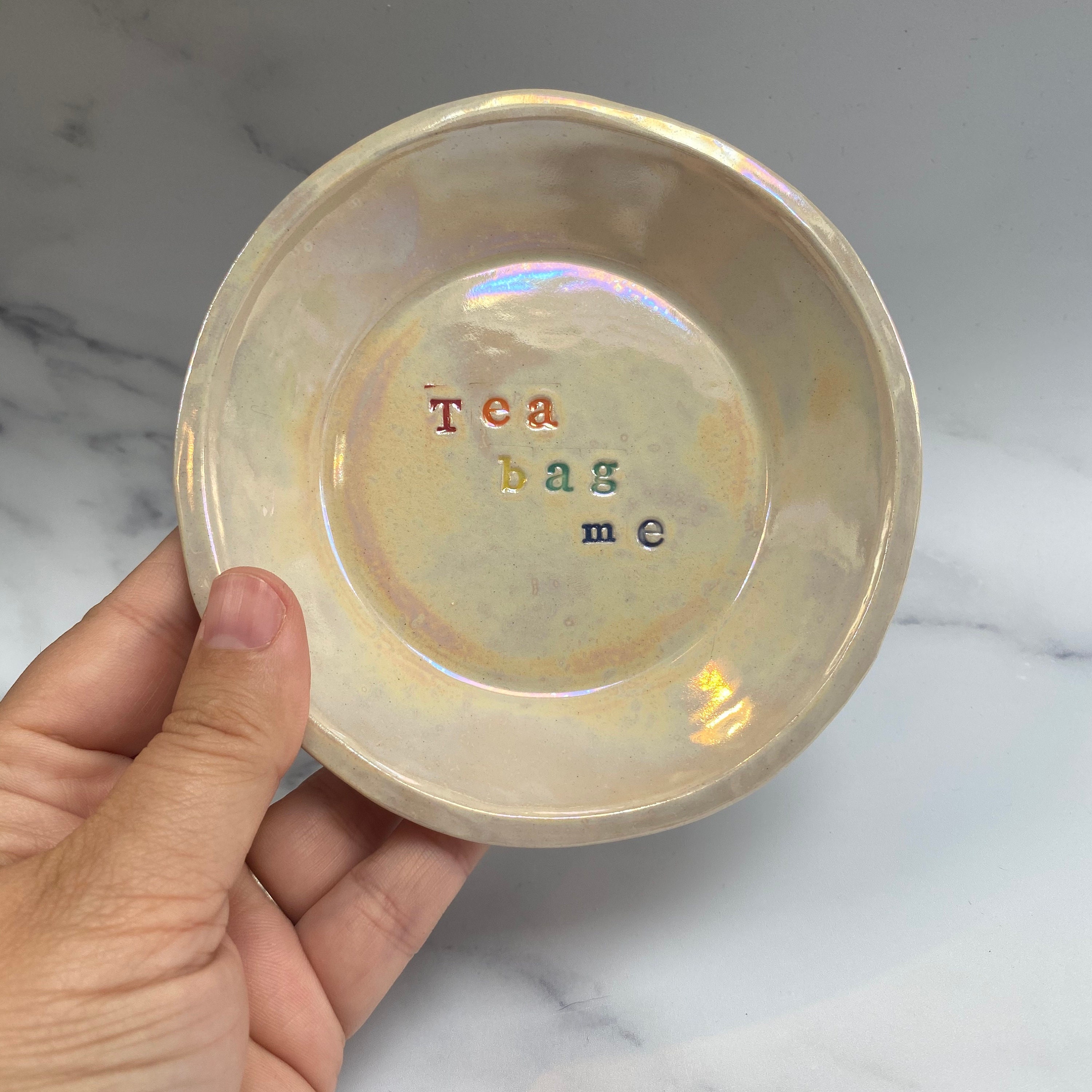 Rainbow Ceramic Dish Tea Bag Holder Ready to Ship Etsy UK
