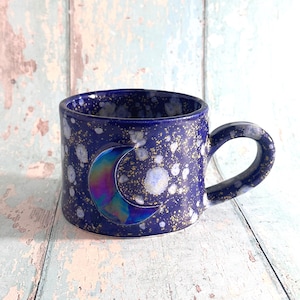 Blue Moon-mok, grote keramische beker