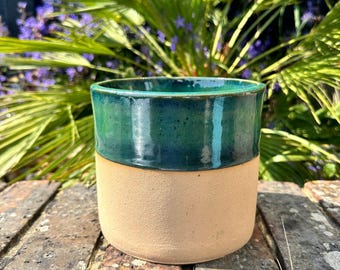 Green Ceramic Planter, Indoor Plant Pot