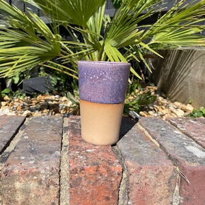Purple Ceramic Tumbler, Handmade Modern Cup