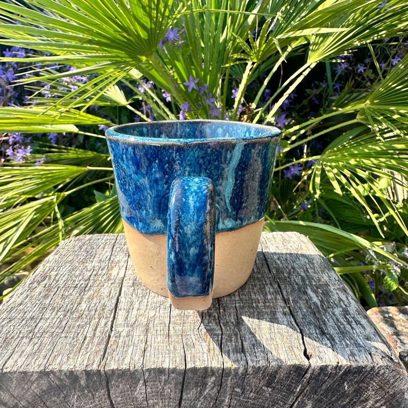 Blue Ceramic Mug, Handmade Pottery Cup image 2