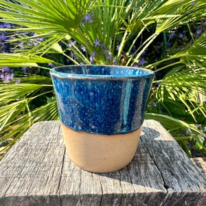 Blue Ceramic Mug, Handmade Pottery Cup image 4