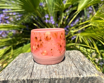 Handmade Ceramic Wine Cup, Coral Pink Tumbler
