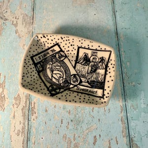 Tarot-Karte Schmuckschale, handgemachte Keramiktopf