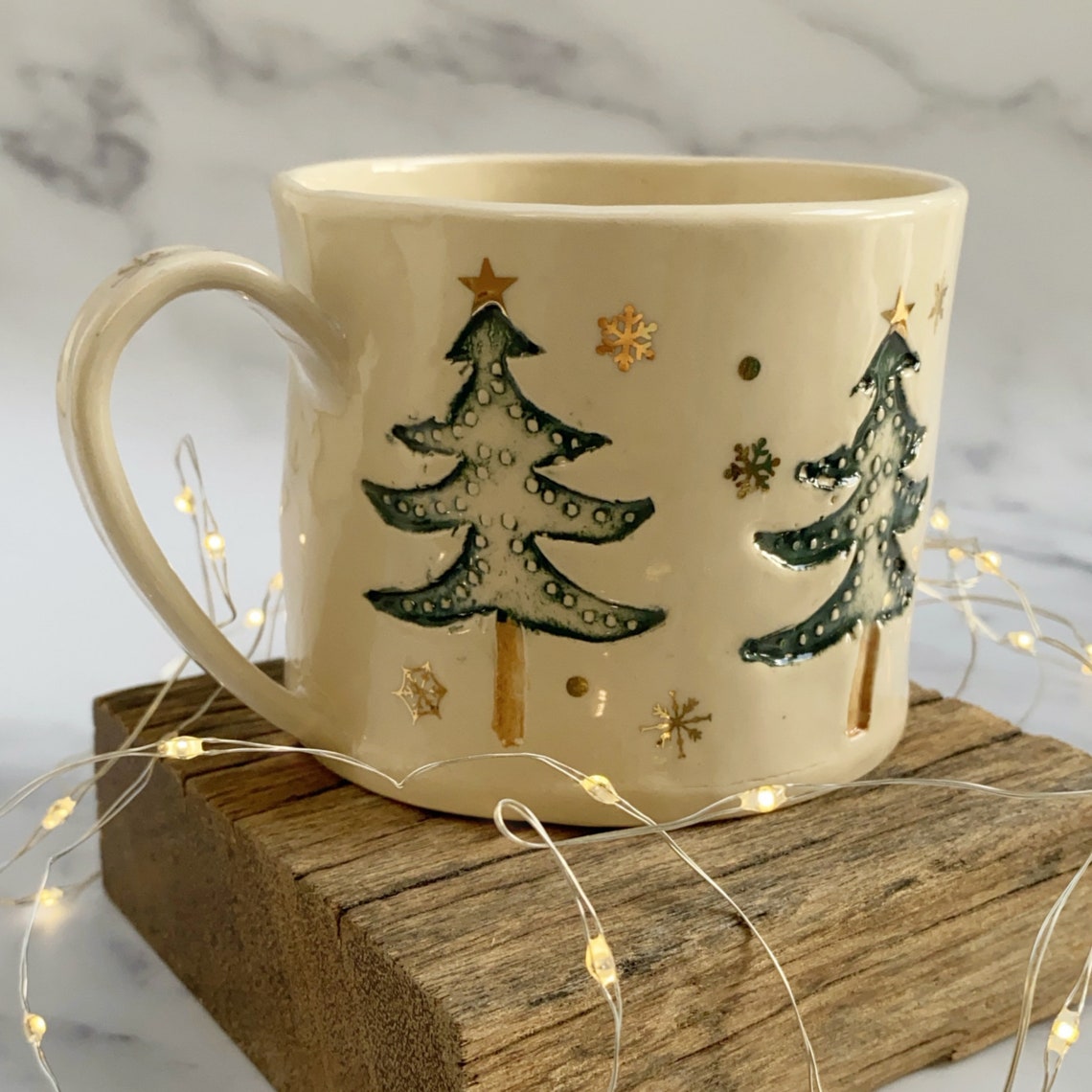 Christmas Tree Mug Large Ceramic Cup Etsy
