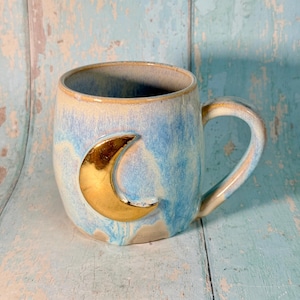 Blue Moon-mok, grote keramische beker