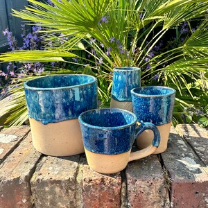 Blue Ceramic Mug, Handmade Pottery Cup image 8