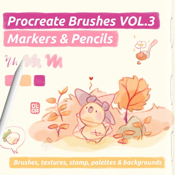 Procreate Brushes VOL.3 | Markers & Pencil colors brushes