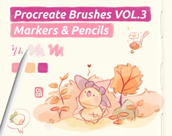 Procreate Brushes VOL.3 | Markers & Pencil colors brushes