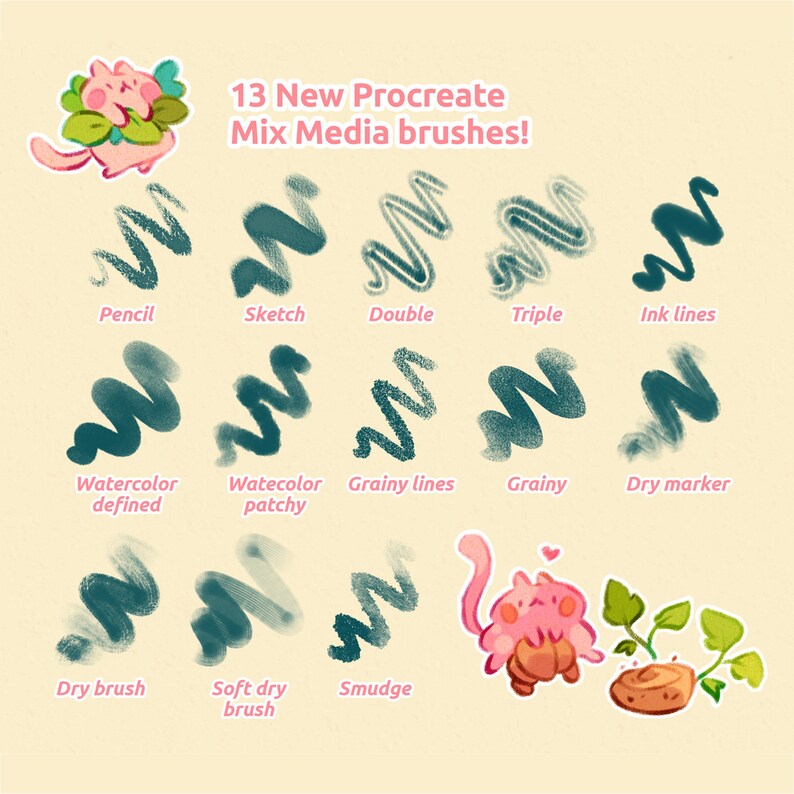 Procreate Brushes VOL.5 | Mix Media - Etsy
