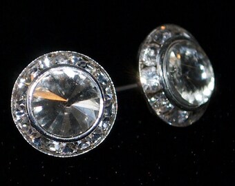 Earring & Clip Sets, 11mm Crystal Earrings, Elegant Rhinestone Earrings, Competition Earrings, Fashion Earrings