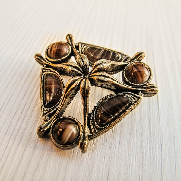 Dark academia jewelry Miracle collar pin Celtic Viking brooch Vintage Scottish jewelry