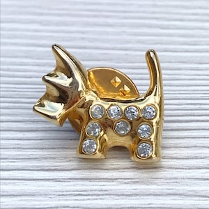 Scottish terrier brooch Vintage Aconda jewelry pin rhinestones Lapel pin for dog lovers Schnauzer dog mom jewelry Cute animal pin Scottie