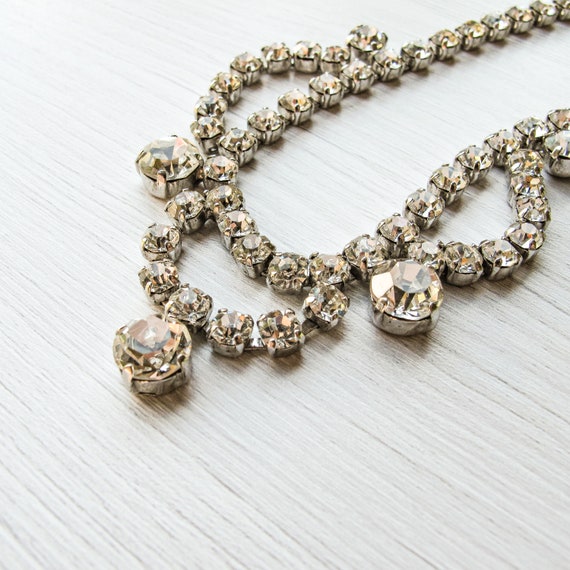 Diamante necklace Cocktail bridal choker Vintage … - image 6