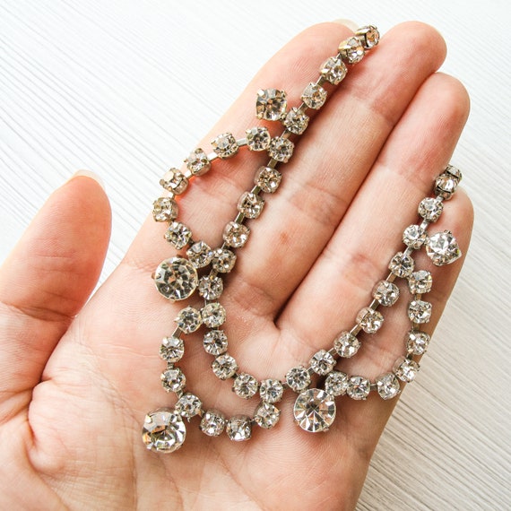 Diamante necklace Cocktail bridal choker Vintage … - image 1