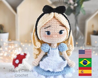 Alice Princess Crochet Pattern Amigurumi Pattern Doll Toy English (US) with pictures