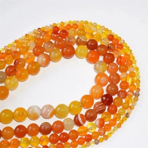 Natural AAAAA yellow Agate Beads  Beads charm sting of beads, 4mm~12mm Smooth Round Beads  Healing ，meditation