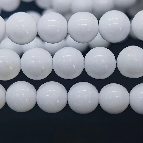 Natural AAAAA MaShan white jade  Beads charm sting of beads, 4mm~12mm Smooth Round Beads  Healing ，meditation