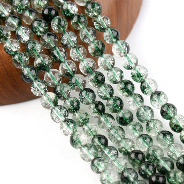 Natural AAAAA Green Phantom Quartz beads  Beads DIY charm strand of beads, 4mm~12mm Smooth Round Beads  Healing ，meditation