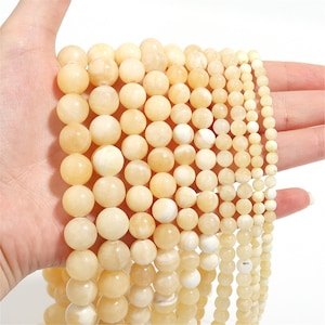 Natural AAAAA Yellow Jade Beads DIY charm strand of beads, 4mm~12mm Smooth Round Beads  Healing ，meditation