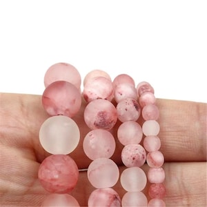Natural AAAAA pink crystal  Beads charm sting of beads, 4mm~12mm Smooth Round Beads  Healing ，meditation