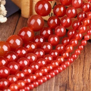Natural AAAAA Carnelian Red Agate  Beads DIY charm sting of beads, 4mm~12mm Smooth Round Beads  Healing ，meditation