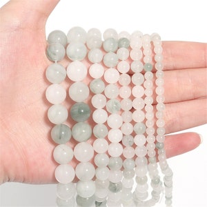 Natural AAAAA Tianshan Jade beads  Beads DIY charm strand of beads, 4mm~12mm Smooth Round Beads  Healing ，meditation